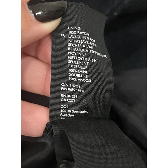 COS Wool Belted Coat Navy - Picture 9 of 15